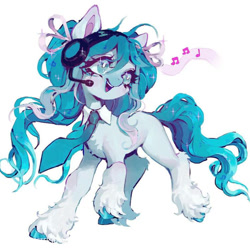 Size: 750x750 | Tagged: safe, artist:p0nyplanet, imported from derpibooru, earth pony, pony, anime, hatsune miku, ponified, simple background, solo, vocaloid, white background