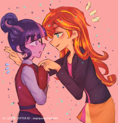 Size: 750x784 | Tagged: safe, artist:xinjinjumin7426699, imported from derpibooru, sunset shimmer, twilight sparkle, equestria girls, solo