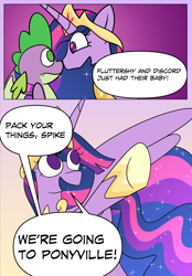 Size: 780x1122 | Tagged: safe, artist:c0smicriff, imported from derpibooru, spike, twilight sparkle, alicorn, dragon, pony, comic:a screwy reunion, the last problem, comic, female, male, mare, older, older spike, older twilight, older twilight sparkle (alicorn), princess twilight 2.0, twilight sparkle (alicorn)