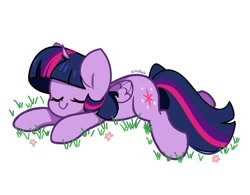 Size: 820x641 | Tagged: safe, artist:kittyrosie, imported from derpibooru, twilight sparkle, alicorn, pony, eyes closed, female, grass, mare, simple background, solo, twilight sparkle (alicorn), white background