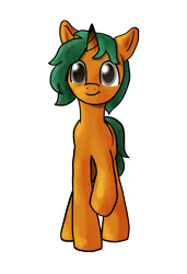 Size: 1373x2006 | Tagged: safe, artist:slabs37, oc, oc only, oc:ogie, pony, unicorn, looking at you, raised hoof, simple background, solo, transparent background