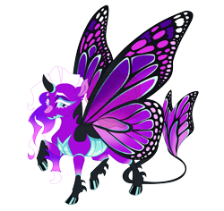 Size: 3941x3717 | Tagged: safe, artist:gigason, imported from derpibooru, oc, oc only, oc:glow wing, changedling, changeling, adoptable, barbs, black hooves, blue eyes, blue pupils, blue sclera, butterfly tail, butterfly wings, changedling oc, changeling oc, coat markings, colored belly, colored eyebrows, colored eyelashes, colored hooves, colored horn, colored pinnae, colored pupils, colored sclera, curved horn, ear fluff, eye markings, eyelashes, facial markings, female, female oc, frown, gradient legs, high res, hooves, horn, long mane, looking back, multicolored tail, obtrusive watermark, purple body, raised hoof, raised leg, rule 63, saturated, shiny belly, shiny hooves, simple background, small horn, snip (coat marking), socks (coat markings), solo, spread wings, standing on two hooves, tail, thick eyelashes, thin tail, three quarter view, three toned mane, transparent background, unique tail, wall of tags, watermark, wavy mane, white eyelashes, white mane, wings