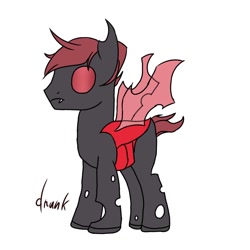 Size: 768x768 | Tagged: artist needed, safe, imported from derpibooru, oc, oc only, oc:calhoun, changeling, pony, male, red changeling, simple background, solo, white background