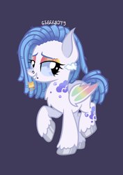 Size: 2480x3508 | Tagged: safe, artist:6hellboy9, imported from derpibooru, oc, oc only, pegasus, pony, blue background, cute, simple background, solo