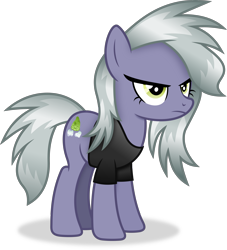 Size: 3152x3467 | Tagged: safe, artist:anime-equestria, imported from derpibooru, limestone pie, earth pony, pony, alternate hairstyle, annoyed, clothes, female, limestone pie is not amused, mare, morning ponies, shirt, simple background, solo, tomboy, transparent background, unamused, vector