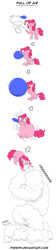 Size: 1087x4817 | Tagged: safe, artist:pheeph, imported from derpibooru, pinkie pie, earth pony, pony, balloon, balloonie pie, blowback, blowing, blowing up balloons, cartoon physics, comic, deflation, eyes closed, female, flying, inflating, inflation, mare, old master q, parody, pinkie being pinkie, pinkie physics