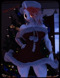 Size: 1575x2048 | Tagged: safe, artist:dashie116, oc, oc only, oc:lovers, anthro, 3d, breasts, christmas, female, holiday, looking at you