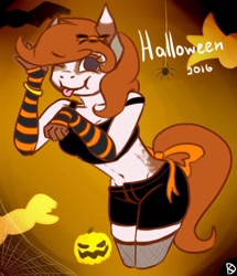 Size: 736x856 | Tagged: safe, artist:jaywaan, imported from derpibooru, anthro, earth pony, clothes, costume, female, halloween, halloween costume, holiday, solo