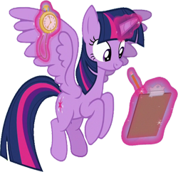 Size: 745x720 | Tagged: safe, edit, edited screencap, editor:homersimpson1983, imported from derpibooru, screencap, twilight sparkle, alicorn, background removed, clipboard, female, levitation, magic, not a vector, pencil, solo, stopwatch, telekinesis, twilight sparkle (alicorn), watch