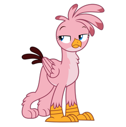 Size: 1920x1933 | Tagged: safe, artist:grapefruit-face, imported from derpibooru, griffon, angry birds, annoyed, base used, crossover, griffonized, lidded eyes, looking to the left, simple background, species swap, stella (angry birds), transparent background