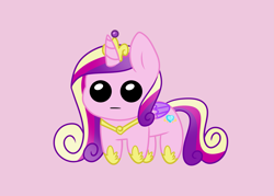 Size: 4967x3554 | Tagged: safe, artist:lipitea, imported from derpibooru, princess cadance, alicorn, pony, autism creature, high res, pink background, simple background, solo