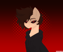 Size: 7680x6387 | Tagged: safe, artist:desombra, imported from derpibooru, oc, oc only, oc:desombra, demon, demon pony, original species, gradient background, looking at you, male, red eyes, solo