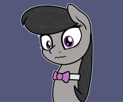 Size: 2048x1687 | Tagged: safe, artist:ewoudcponies, imported from derpibooru, octavia melody, earth pony, pony, blue background, bowtie, bust, dark blue background, female, mare, necktie, outline, simple background, solo, wavy mouth, white outline