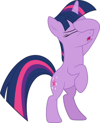 Size: 3000x3709 | Tagged: safe, artist:dashiesparkle, imported from derpibooru, twilight sparkle, pony, unicorn, the ticket master, bipedal, eyes closed, facehoof, open mouth, simple background, solo, transparent background, unicorn twilight, vector