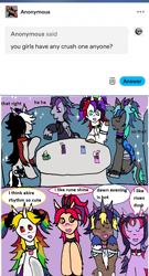 Size: 1137x2109 | Tagged: safe, artist:ask-luciavampire, imported from derpibooru, oc, changeling, earth pony, pegasus, pony, undead, unicorn, vampire, vampony, ask, church, horn, love, tumblr