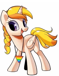 Size: 583x751 | Tagged: safe, imported from derpibooru, oc, oc only, oc:cokecoffee, alicorn, pony, female, horn, jewelry, looking to the left, mare, pendant, simple background, solo, solo female, wings