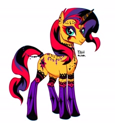 Size: 2322x2522 | Tagged: safe, artist:peachmichea, imported from derpibooru, sunset shimmer, pony, unicorn, chokerset, female, goth, gothset shimmer, horn, mare, piercing, ponymania, simple background, tail, tail wrap, white background