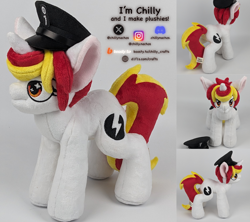 Size: 2160x1920 | Tagged: safe, artist:chillynachos, imported from derpibooru, oc, oc:lazy sunday, pony, unicorn, commission, commission open, craft, hat, horn, plushie, pony plushie, solo, unicorn oc