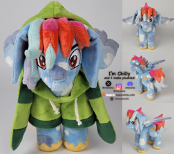 Size: 2160x1920 | Tagged: safe, artist:chillynachos, imported from derpibooru, oc, original species, pegasus, pony, clothes, commission, commission open, craft, hat, hoodie, plushie, pony plushie, solo