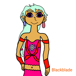 Size: 1280x1280 | Tagged: safe, artist:blackblade360, imported from derpibooru, oc, oc only, oc:rina flightline, human, equestria girls, bracelet, clothes, cutie mark, cutie mark on clothes, cyan hair, digital art, dress, ear piercing, earring, female, ibispaint x, jewelry, long hair, looking at you, male to female, my little pony equestria girls: rainbow rocks, piercing, pony to human, purple eyes, rainbow rocks 10th anniversary, rainbow rocks outfit, rule 63, signature, simple background, skirt, smiling, smiling at you, tan skin, transgender, transparent background