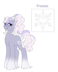 Size: 1620x2000 | Tagged: safe, artist:aztrial, imported from derpibooru, oc, oc only, oc:freezie, earth pony, pony, earth pony oc, female, gradient legs, grin, hoof fluff, long feather, mare, offspring, parent:double diamond, parent:marble pie, simple background, smiling, solo, white background