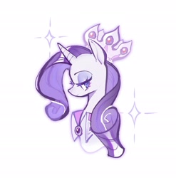 Size: 2669x2706 | Tagged: safe, artist:xiaoluoluoxingbiao, imported from derpibooru, princess platinum, rarity, unicorn, bust, female, horn, mare, portrait, simple background, solo, sparkles, white background