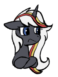 Size: 401x527 | Tagged: safe, artist:brella, imported from derpibooru, oc, oc:velvet remedy, pony, unicorn, fallout equestria, bust, female, frown, horn, mare, outline, portrait, simple background, solo, transparent background, white outline