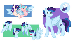 Size: 1024x577 | Tagged: safe, artist:cloud-roots, imported from derpibooru, oc, oc only, oc:wind chill, pegasus, pony, oc name needed, parent:rainbow dash, parent:soarin'