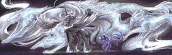 Size: 3264x1058 | Tagged: safe, artist:r-cang, imported from derpibooru, oc, alicorn, dog, pegasus, pony, windigo, alicorn oc, group, horn, pegasus oc, wings