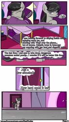 Size: 1600x2817 | Tagged: safe, artist:bestponies, imported from derpibooru, octavia melody, earth pony, pony, comic:equestria six shadows, ..., angry, bed, bedroom, canterlot, comic, dialogue, door, female, mare, pillow, poof, teleportation, window