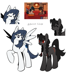 Size: 939x1031 | Tagged: safe, artist:butterfoliage, imported from derpibooru, oc, oc only, earth pony, pegasus, pony