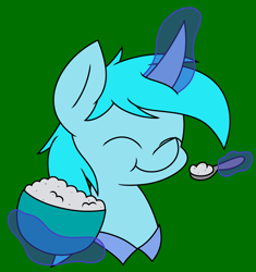 Size: 3024x3212 | Tagged: safe, artist:derpyalex2, imported from derpibooru, oc, oc only, pony, unicorn, bowl, bust, digital art, eating, food, horn, magic, rice, simple background, solo, spoon, telekinesis