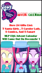 Size: 1647x2849 | Tagged: safe, artist:cartoonmasterv3, imported from derpibooru, fluttershy, starlight glimmer, twilight sparkle, alicorn, human, equestria girls, advent calendar, christmas, christmas 2024, holiday, list, twilight sparkle (alicorn)