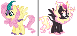 Size: 497x236 | Tagged: safe, imported from derpibooru, fluttershy, kirin, kirin-ified, nirik-ified, species swap, vector