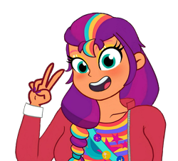 Size: 1581x1436 | Tagged: safe, artist:skystarcute64, imported from derpibooru, sunny starscout, human, equestria girls, equestria girls-ified, female, g5, mane stripe sunny, my little pony: tell your tale, simple background, transparent background