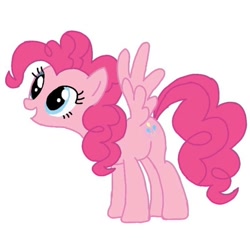 Size: 828x810 | Tagged: safe, artist:flowersaur, imported from derpibooru, pinkie pie, pegasus, female, pegasus pinkie pie, race swap, simple background, solo, white background