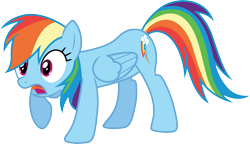 Size: 5205x3000 | Tagged: safe, artist:cloudy glow, imported from derpibooru, rainbow dash, pegasus, female, simple background, solo, stunned, transparent background, vector