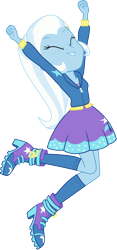 Size: 3000x6406 | Tagged: safe, artist:cloudy glow, imported from derpibooru, trixie, human, equestria girls, eyes closed, female, jumping, jumping for joy, simple background, transparent background, vector