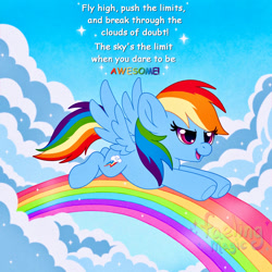 Size: 1500x1500 | Tagged: safe, artist:faelingmagic, imported from derpibooru, rainbow dash, pegasus, pony, female, mare, rainbow, solo