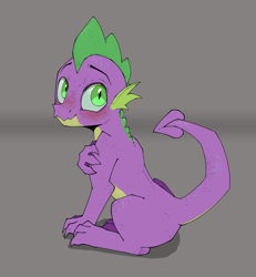 Size: 1476x1596 | Tagged: safe, artist:luxsimx, imported from derpibooru, spike, dragon, cute, male, quadrupedal, quadrupedal spike, solo, spikabetes, wingless spike