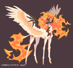 Size: 750x697 | Tagged: safe, artist:qhsg8, imported from derpibooru, daybreaker, alicorn, pony, brown background, simple background, solo