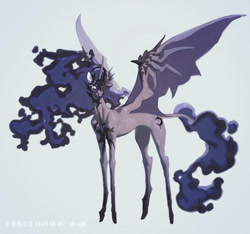 Size: 750x701 | Tagged: safe, artist:qhsg8, imported from derpibooru, nightmare moon, alicorn, pony, simple background, solo