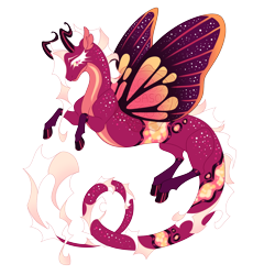 Size: 4200x4200 | Tagged: safe, artist:gigason, imported from derpibooru, oc, oc:viva magenta, draconequus, hybrid, interspecies offspring, magical threesome spawn, offspring, parent:discord, parent:oc:glow wing, parent:oc:zelus, simple background, solo, transparent background