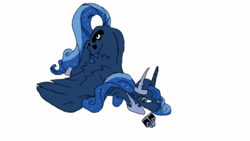 Size: 1280x720 | Tagged: safe, artist:slicer4ever, idw, imported from derpibooru, princess luna, alicorn, pony, 2014, annoyed, old art, simple background, white background