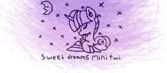 Size: 237x104 | Tagged: safe, artist:scandianon, imported from derpibooru, twilight sparkle, pony, unicorn, eyes closed, female, horn, lineart, looking down, lowres, lying down, mare, moon, picture for breezies, ponyloaf, prone, sky, sleeping, stars, unicorn twilight