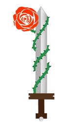 Size: 703x1113 | Tagged: safe, imported from twibooru, oc, oc:light knight, cutie mark, flower, image, needs more jpeg, rose, sword, weapon