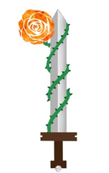 Size: 703x1113 | Tagged: safe, imported from twibooru, oc, oc:light knight, cutie mark, flower, image, needs more jpeg, rose, sword, weapon