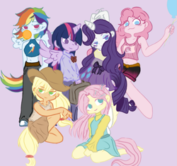 Size: 1041x978 | Tagged: safe, artist:ngni562796, imported from derpibooru, applejack, fluttershy, pinkie pie, rainbow dash, rarity, twilight sparkle, human, humanized, mane six