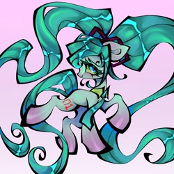 Size: 2048x2048 | Tagged: safe, artist:broniesforponies, imported from derpibooru, earth pony, pony, female, hatsune miku, mare, ponified, solo, vocaloid