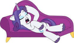 Size: 1476x857 | Tagged: safe, artist:prixy05, imported from derpibooru, rarity, pony, unicorn, drama, fainting couch, female, g4 to g5, g5, generation leap, horn, lying down, mare, my little pony: tell your tale, on back, simple background, solo, transparent background, vector